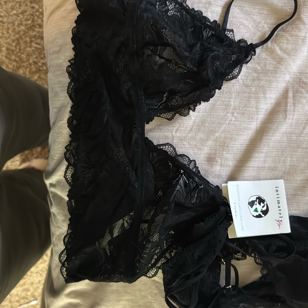 Intimately Free People every day lace long line bras. 2 pack.
